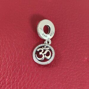 Pandora Hindu symbol, Om Dangle Charm Pendant S925 Sterling Silver with box